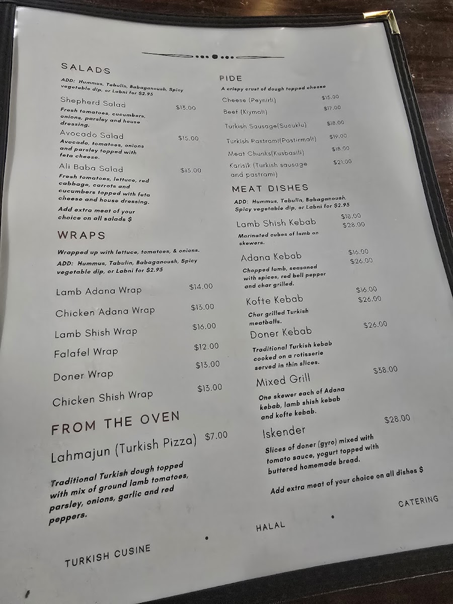 Ali Baba Restaurant & Cafe Menu - Image 1